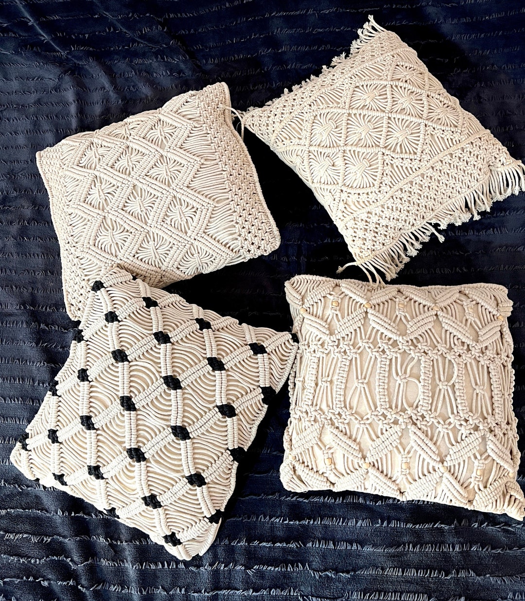 4 Macrame Cushion Covers Add Some Boho Home Decor Charm to Your Space