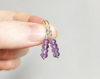 Amethyst Drop Earrings | Wrapped In Solid Silver Wire