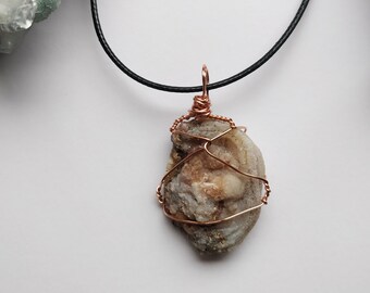 Chalcedony Rose Necklace | Wrapped In Solid Copper Wire