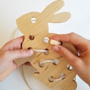 Bunny Lacing Toy for Sewing, Montessori Practical Life - Etsy