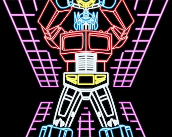 Optimus Prime neon art print