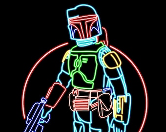 Neon Kenner Boba Fett sticker
