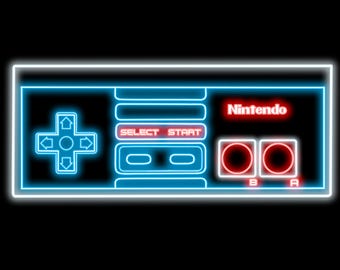 Nintendo Controller neon style print