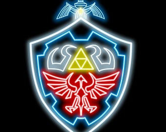 Zelda Sword and Shield neon print