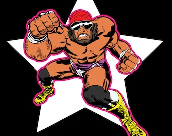 Macho Man Randy Savage Kirby style sticker