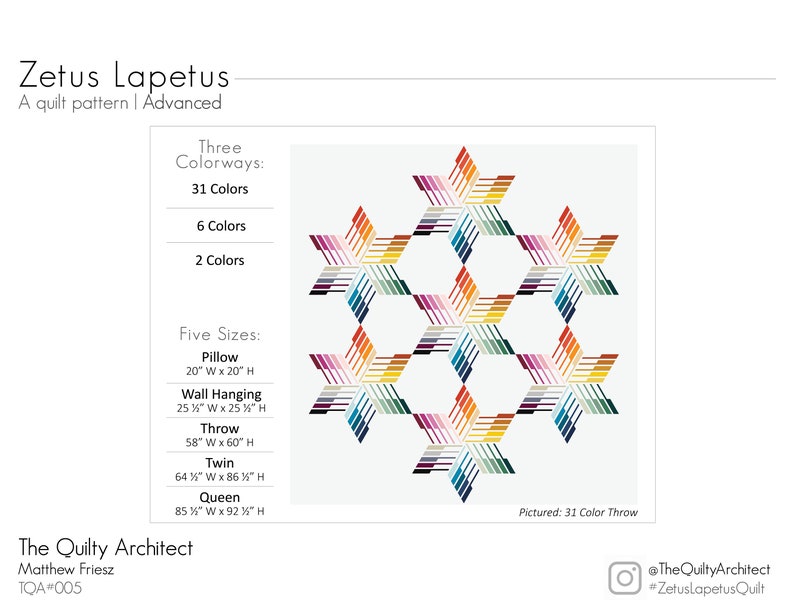 Zetus Lapetus A Quilt Pattern by TheQuiltyArchitect image 2