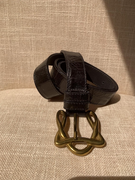 Linea Pelle Collection Black Leather Belt - Size Small Shai Black Vintage Leather Belt with Silver Hardware | Linea  main image 3