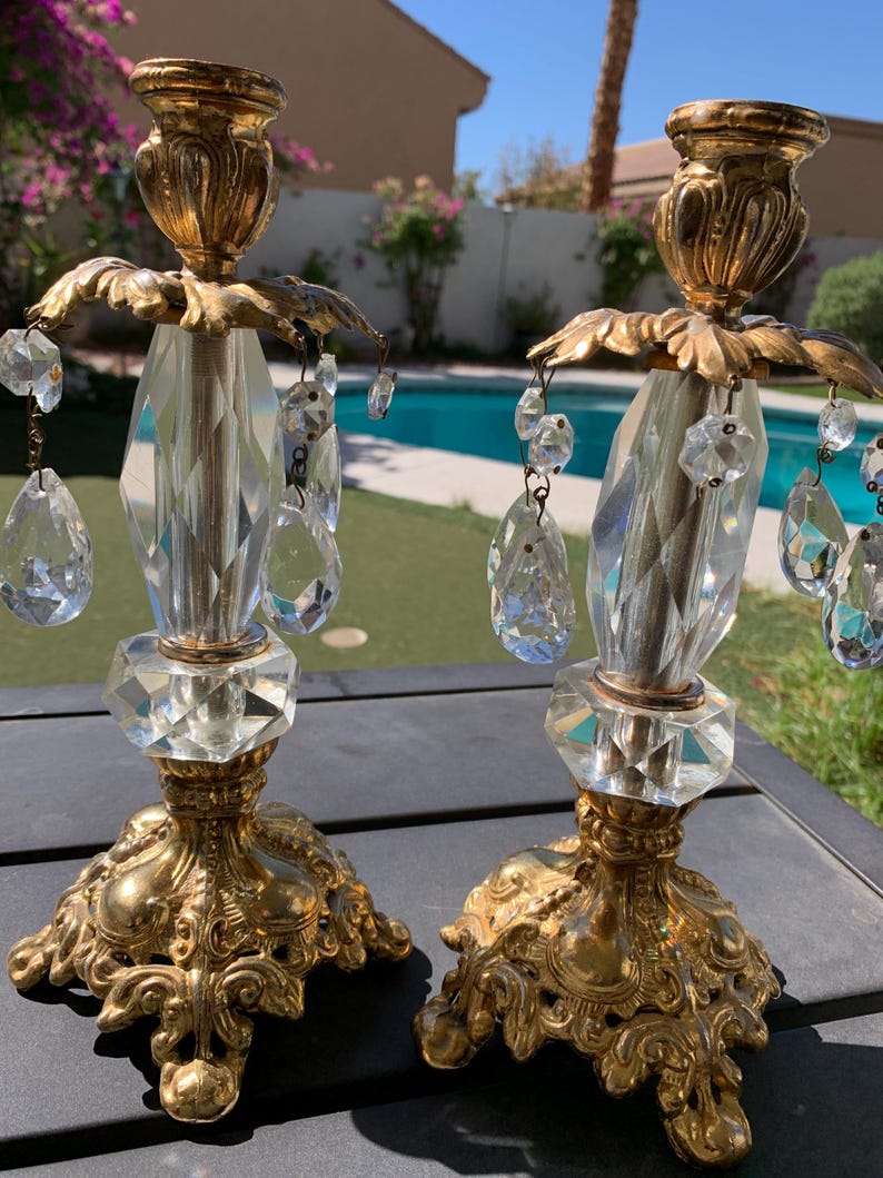 Pair of Vintage Ornate Hollywood Regency Candle Holders - Etsy