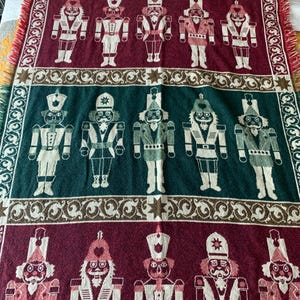 Woven Christmas Nutcracker tapestry/throw Reversable