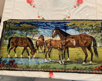 Vintage Italian Horse Tapestry