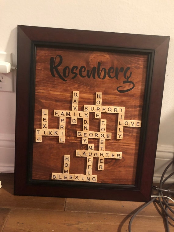Custom Family Scrabble Letter Wall Decor Etsy