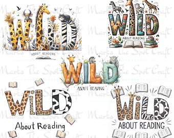 Wild About Reading PNG: Animal Print Design (Digital Download)