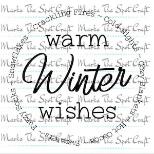 Warm Winter Wishes SVG: Cozy Sign Cut File (Digital Download)