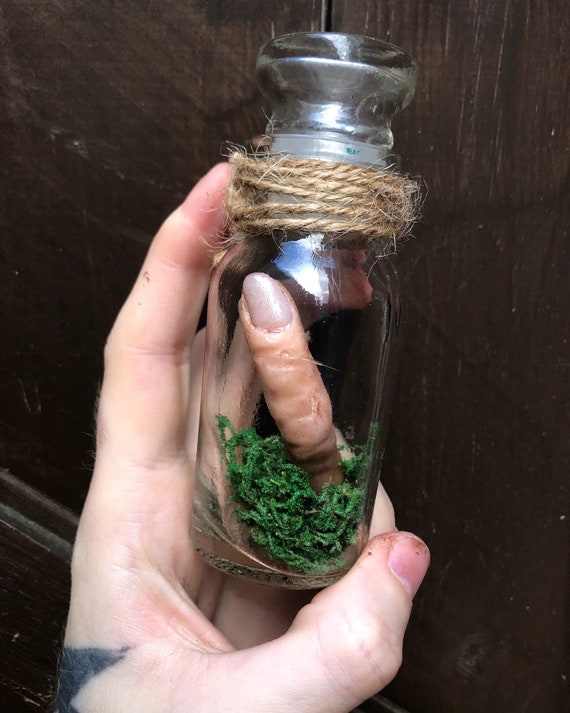Handmade severed Finger jar specimen oddity obscure witchy Etsy