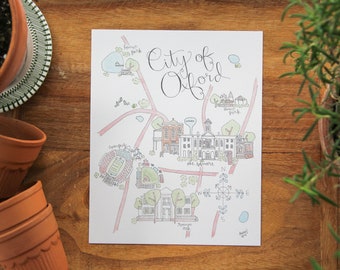 City of Oxford, MS Watercolor Art Print- Oxford, Mississippi