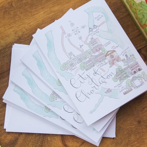 City of Charleston, South Carolina Map Note Cards Set of 5