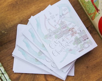 City of Charleston, South Carolina Map Note Cards Set of 5