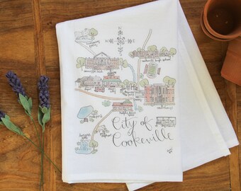 City of Cookeville, TN 100% Cotton Tea Towel