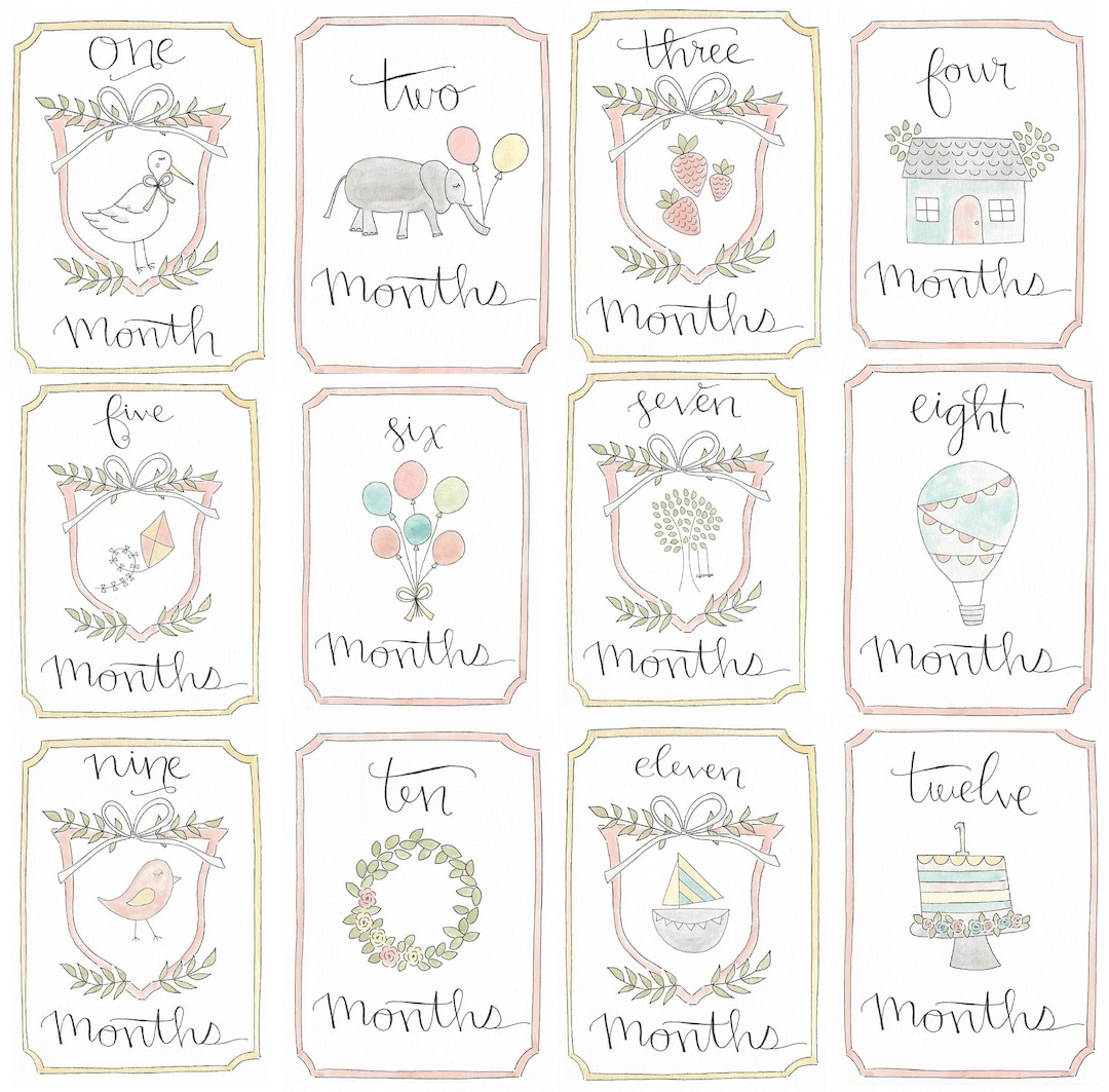 Girl Watercolor Milestone Cards | Baby Gift | New Mom | Gift Ideas ...