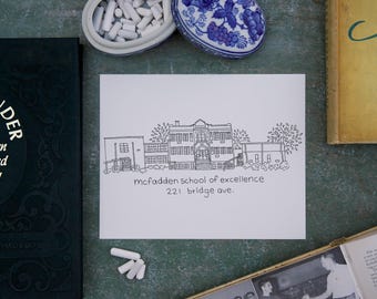 McFadden School of Excellence, Murfreesboro TN Drawing- 8x10 Print
