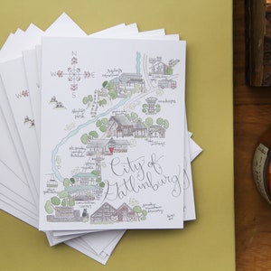 City of Gatlinburg, TN Map Note Cards Set of 5