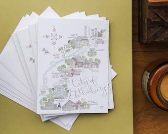 City of Gatlinburg, TN Map Note Cards Set of 5