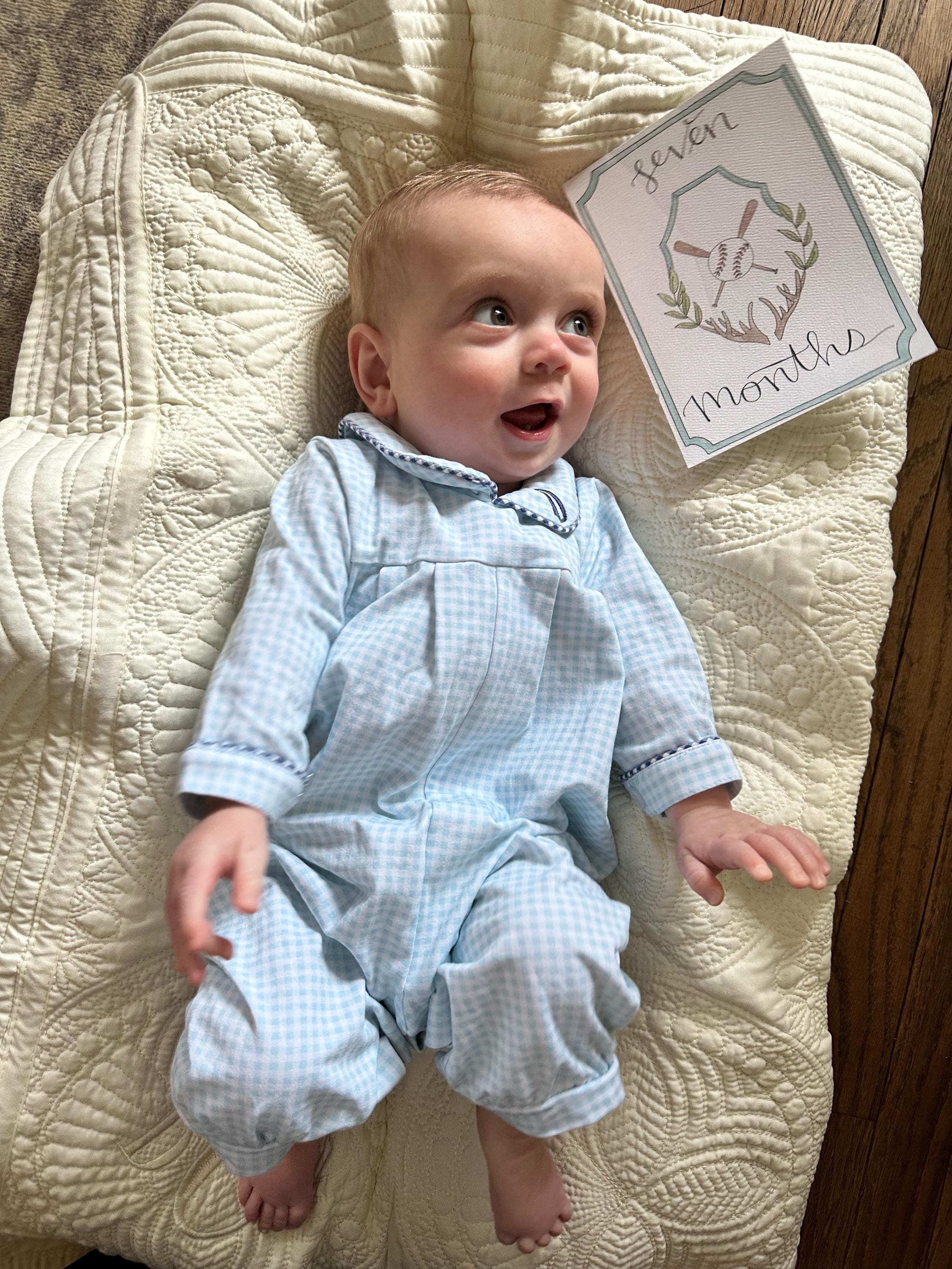 Watercolor Baby Boy Milestone Cards | First Year Keepsake - Etsy