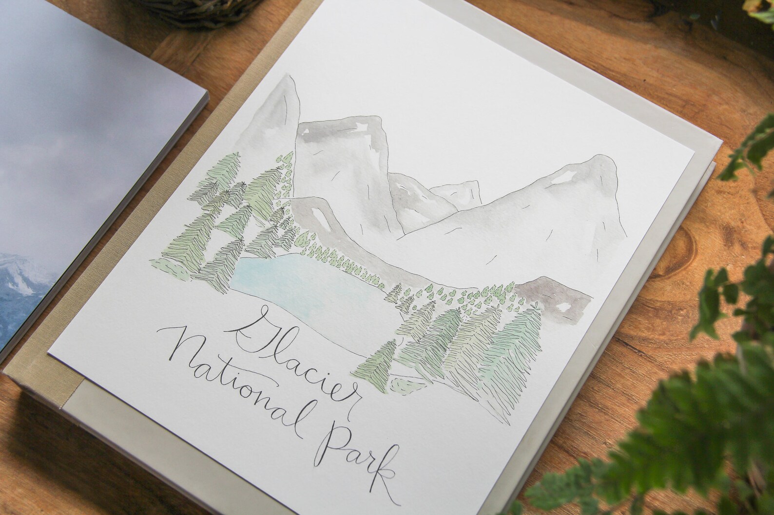 Glacier National Park Watercolor Art Print - Etsy