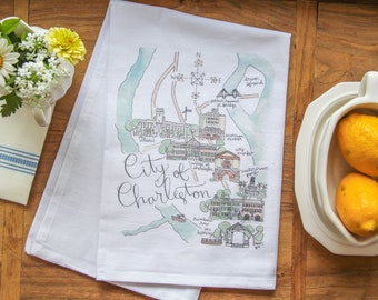 City of Charleston, South Carolina Tea Towel