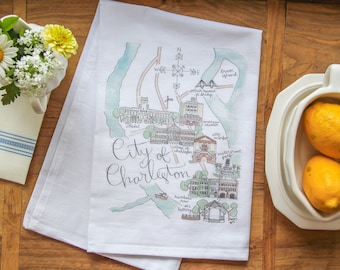 City of Charleston, South Carolina Tea Towel