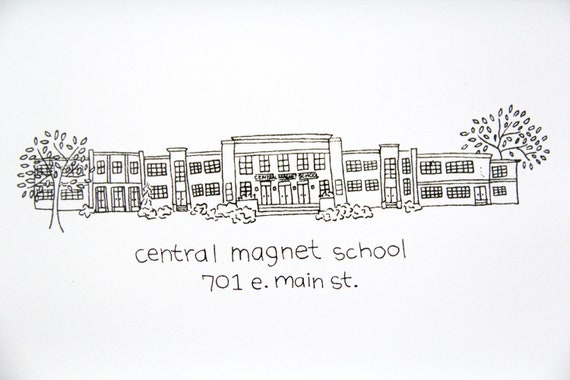 Central Magnet School Hanging Print | Etsy