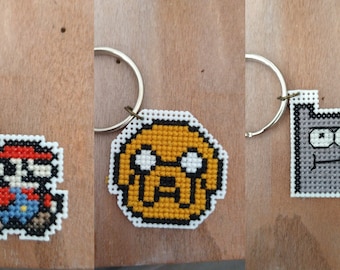 Cross stitch keychains