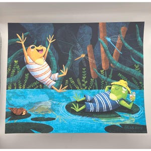 Pond Party Frog Art Print