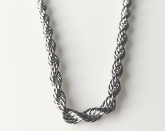 26" Rope Chain Necklace - Silver 4mm Thick