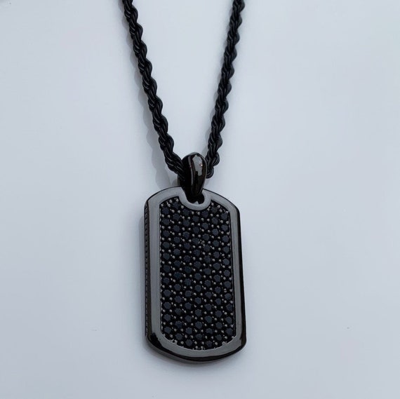 Men's Initial Dog Tag Necklace - Initial Necklaces For Men