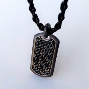 Matzwarte dogtag-kettingen heren van JV Jewelry