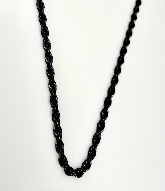 Black Rope Chain Necklace Stainless Steel 3mm for Men or Unisex Necklaces 
