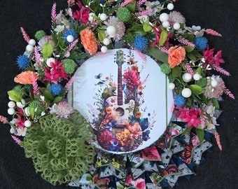 Corona floral de guitarra acústica