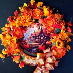 Bright Fall Floral Cottage wreath