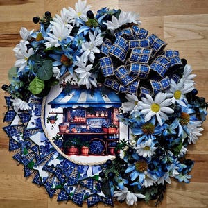 Blaubeere Markt Wagen Kranz