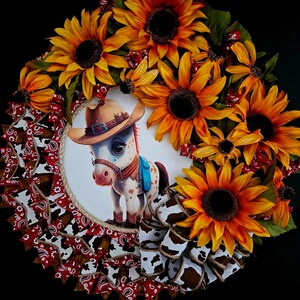 Cute Pony In Sunflowers wreath