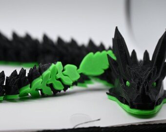 Juguete Dragon Fidget, Dragón articulado 3d, Juguete de dragón flexible, Dragón de hielo hecho a mano, Regalo para niños, Dragón japonés, Regalo del Día del Padre