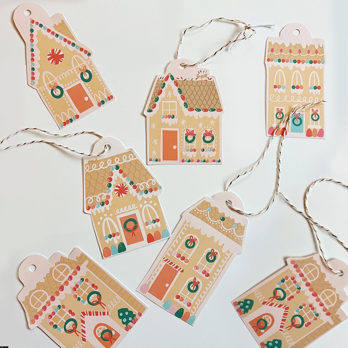 Christmas Gift Tags Printable Gingerbread House Gift Tags Pastel ...