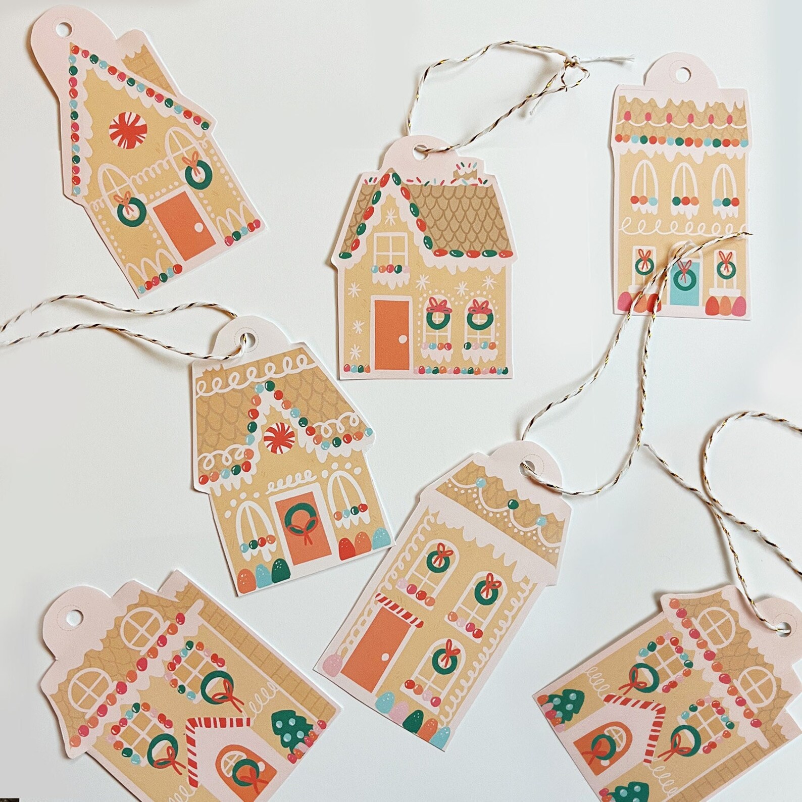 Christmas Gift Tags Printable Gingerbread House Gift Tags Pastel ...