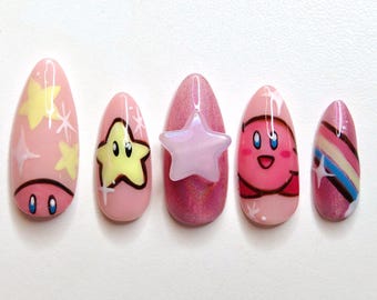 Uñas postizas Kirby Press On: uñas postizas almendradas hechas a mano, tamaño personalizado