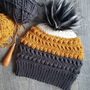 Crochet pattern - Hartleigh Beanie, hat pattern, crochet hat pattern, puff stitch hat, crochet beanie pattern, woman&#39;s crochet hat