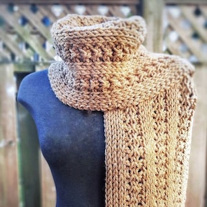 Tunisian crochet PATTERN, Shiloh Tunisian Scarf - crochet pattern, crochet scarf, women&#39;s scarf, Tunisian crochet scarf, beginner crochet