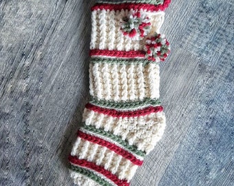 Crochet PATTERN - Cider House Ribbed Stocking, crochet stocking pattern, Christmas stocking pattern, easy crochet pattern, Christmas crochet