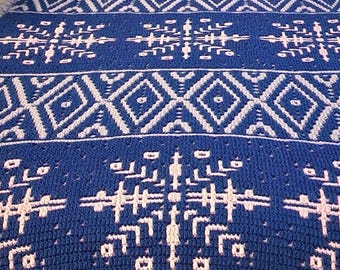 Eisa Mosaic Crochet snowflakes blanket pattern