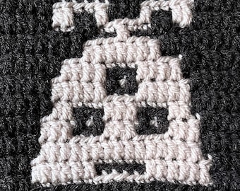 Mosaic crochet pattern: Space motifs add-on (aliens/UFO, planet)